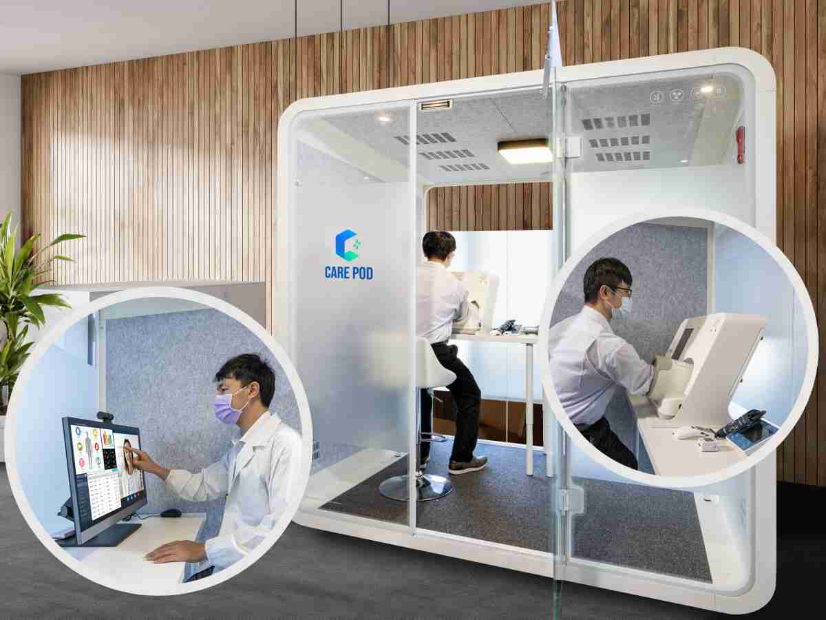 达擎于医疗科技展中展出＂远距诊疗舱＂，，以因应医疗数字化及社会高龄化趋势下、、复诊及慢性病患等族群对于远距看诊需求逐渐升高所推出的创新整合方案。。。。多功能合一、、、、高隐私性的远距诊疗舱可根据病患端与医师端的不同需求，，，提供弹性化及客制化功能，，，节省医生和病患的精力及时间